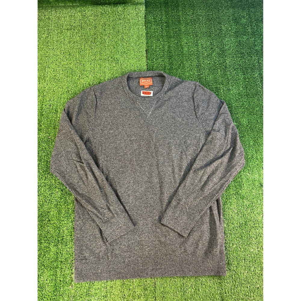 Red Ale by Alesbury Mens Gray Heathered Crew Neck Pullover Sweater LG Classic